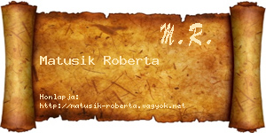 Matusik Roberta névjegykártya